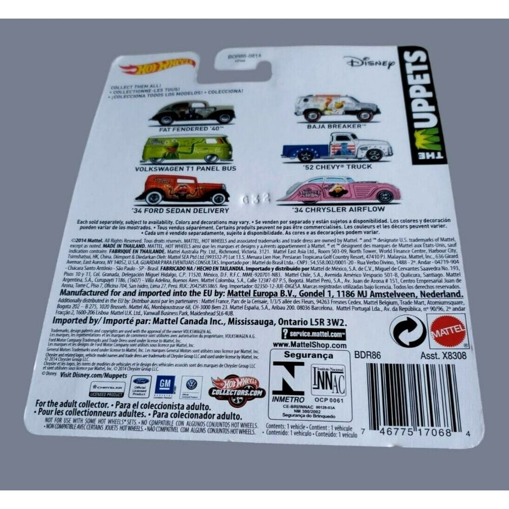 2014 Hot Wheels Pop Culture: The Muppets '34 FORD SEDAN DELIVERY Red/Black 1:64 - Picture 15 of 16